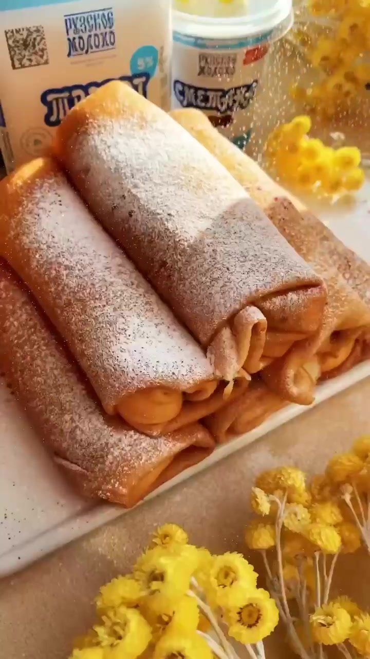 Блинчики с творогом и вишней